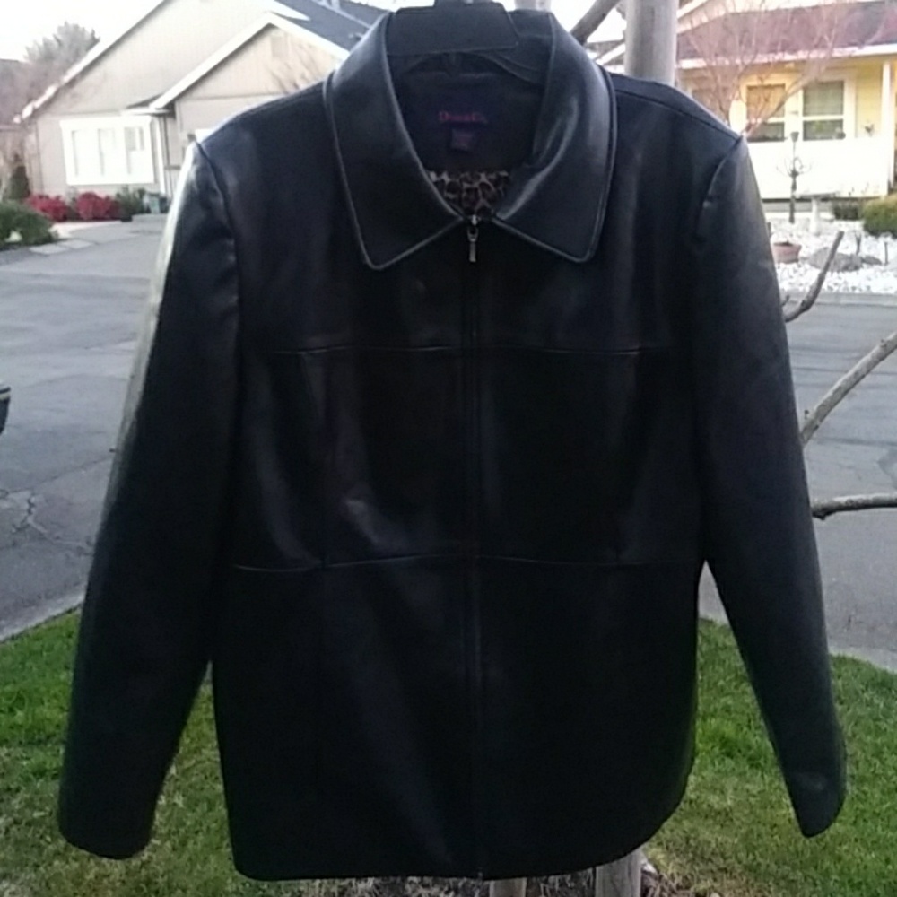Denim and Co. Large Vegan" Leather" Coat